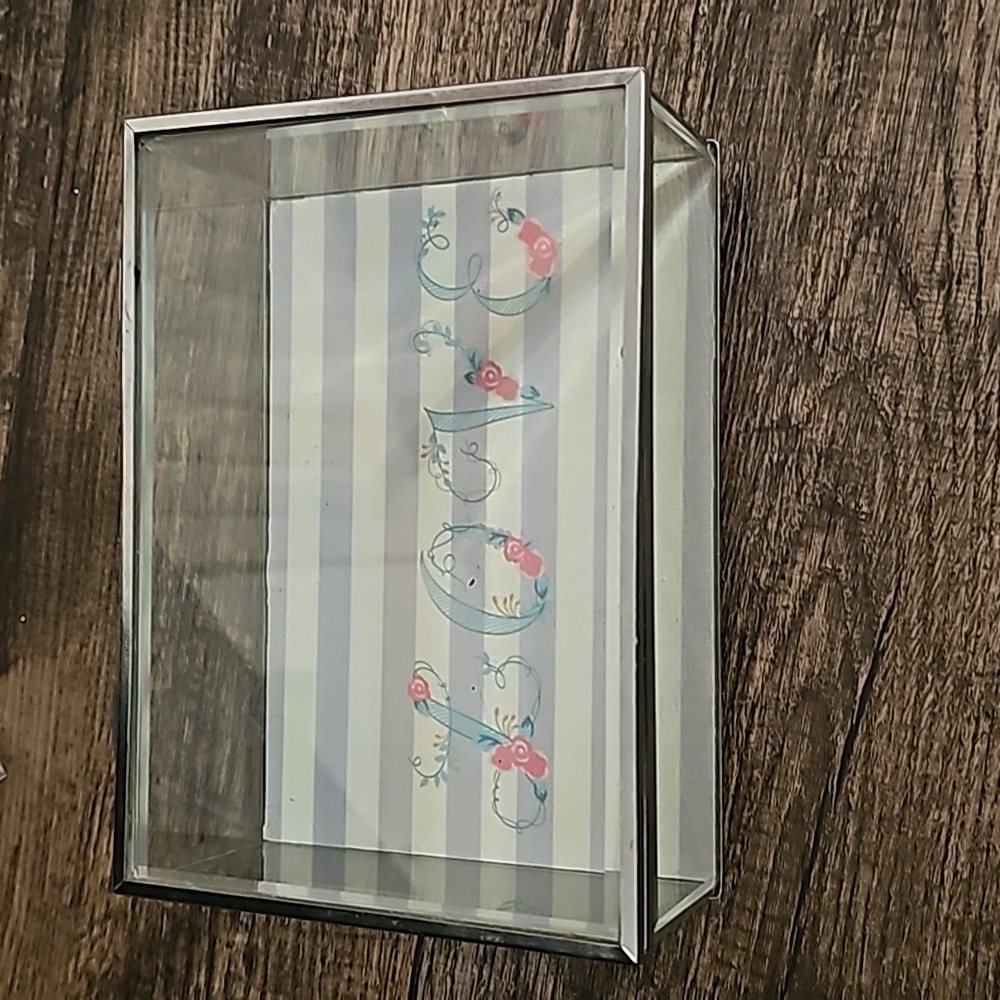 Sheffield Home Beveled glass footed Jewelry Box